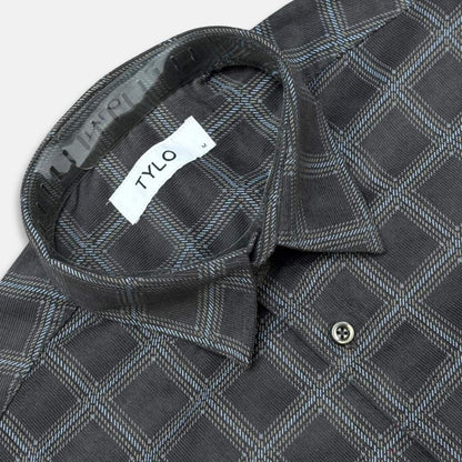 Charcoal Grid Corduroy Shirt