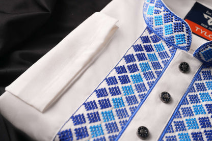 White Cyan Premium Panjabi