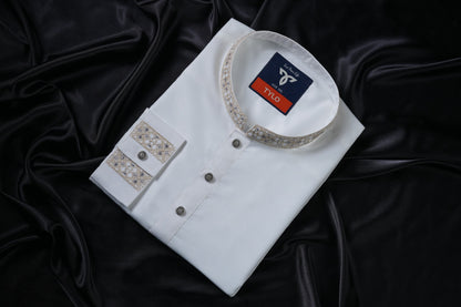 Pearl White Exclusive Panjabi