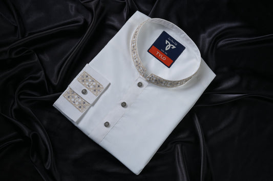 Pearl White Exclusive Panjabi